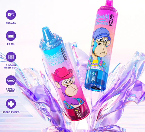 RandM Tornado Jednorazowy e-papieros 15000 Buchów o smaku PEACH ICE 25 ml RandM Tornado Jednorazowy e-papieros 15000 Buchów o smaku PEACH ICE 25 ml
