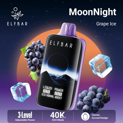 E-Papierosy Jednorazowe Elf Bar MoonNight 40 000 Grape Ice