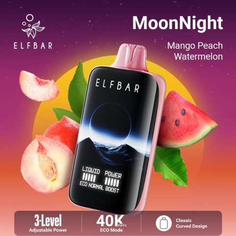 E-Papierosy Jednorazowe Elf Bar MoonNight 40 000 Mango Peach Watermelon