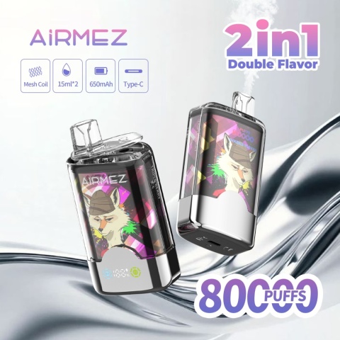 E-papieros jednorazowy AiRMEZ FOX 80000 Bluberry On Ice/Bluberry Raspberry