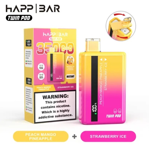 E-papieros jednorazowy Happ Bar 35000 Peach Mango Pineapple/Strawberry Ice