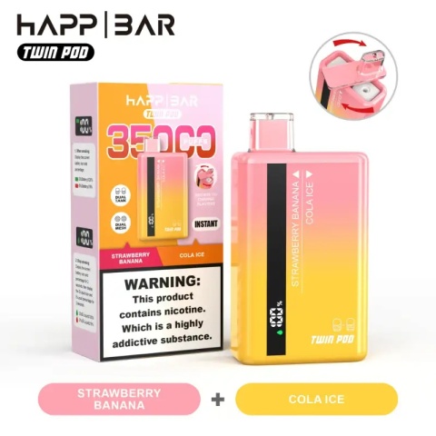 E-papieros jednorazowy Happ Bar 35000 Strawberry Banana/Cola Ice
