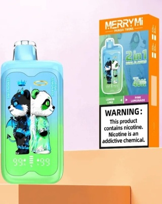 Jednorazowe E-papierosy MerryMi PANDA TWINS 40 000 Blue Razz Ice/Love 66