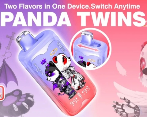 Jednorazowe E-papierosy MerryMi PANDA TWINS 40 000 Blue Razz Ice/Love 66