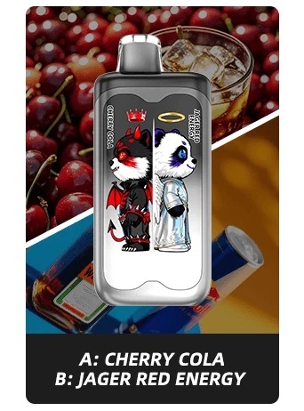 Jednorazowe E-papierosy MerryMi PANDA TWINS 40 000 Cherry Cola/Jager Red Energy
